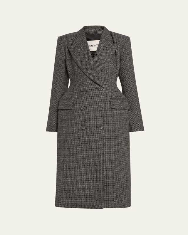 Darliston Double-Breasted Ruched Wool Jacket